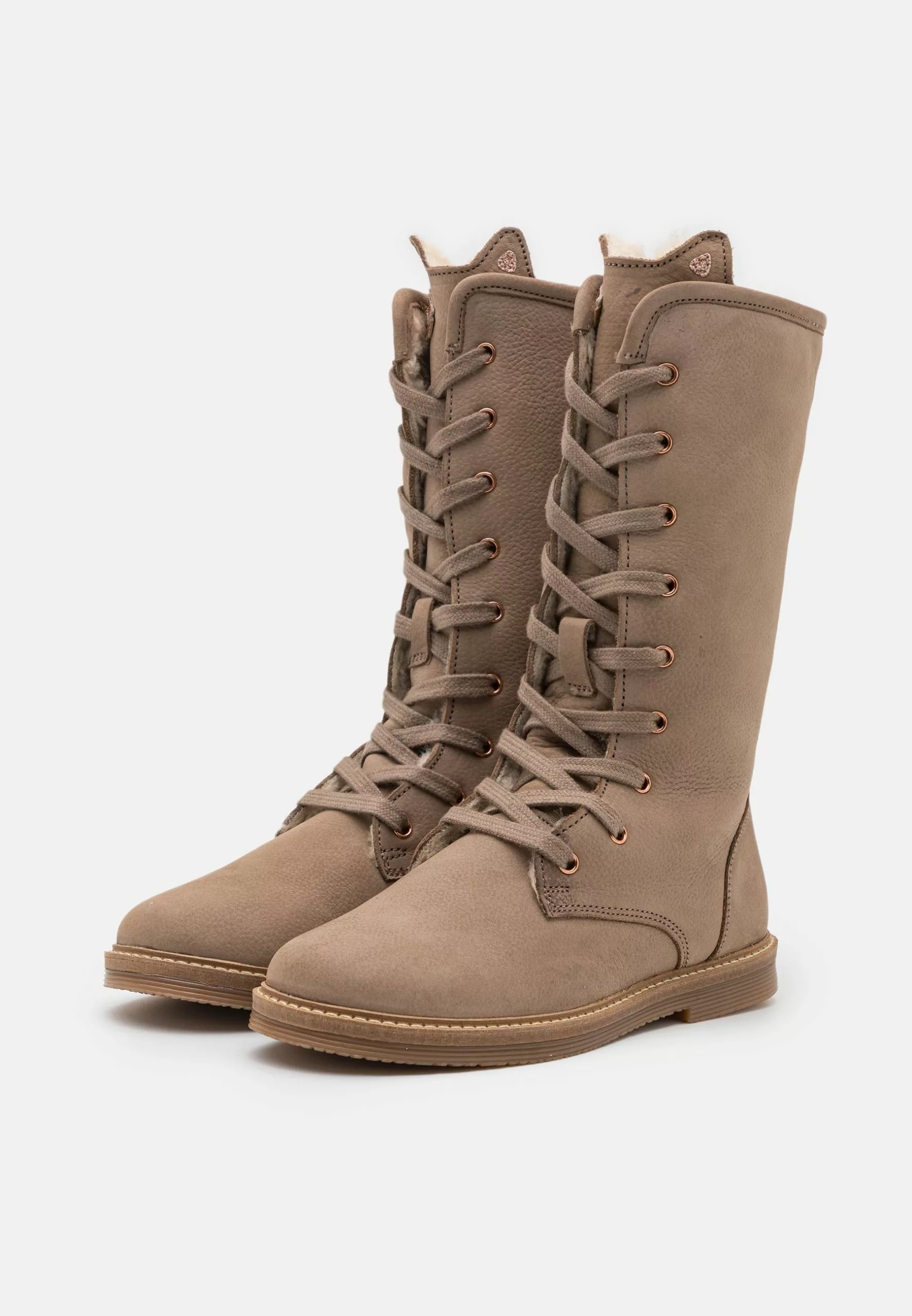 Friboo Leather - Veterlaarzen - Taupe 2 Friboo Leather - Veterlaarzen - Taupe - Afbeelding 2