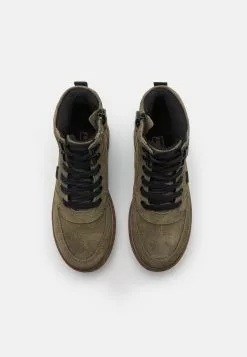 Friboo Leather - Veterboots - Khaki -Friboo Groot Warenhuis ceaaa599a05f4869abd8451200e3b9c4